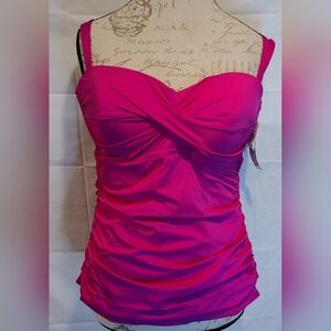 Jantzen Womens Swim Wineberry Tankini Size 16 NWT